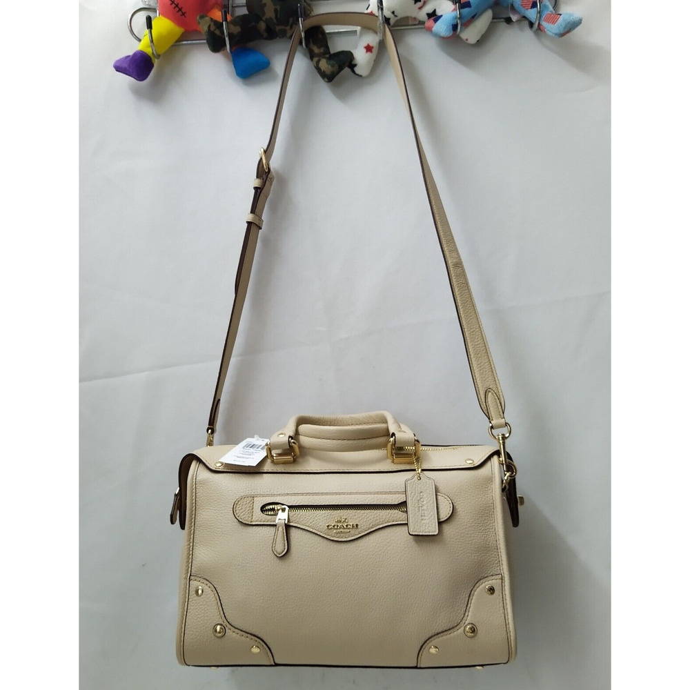 Coach Millie Ivory Pebbled Leather Top Handle Satchel Bag - NWT $550 - Picture 15 of 15